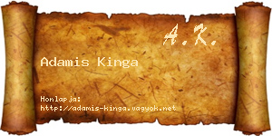Adamis Kinga névjegykártya