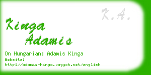 kinga adamis business card